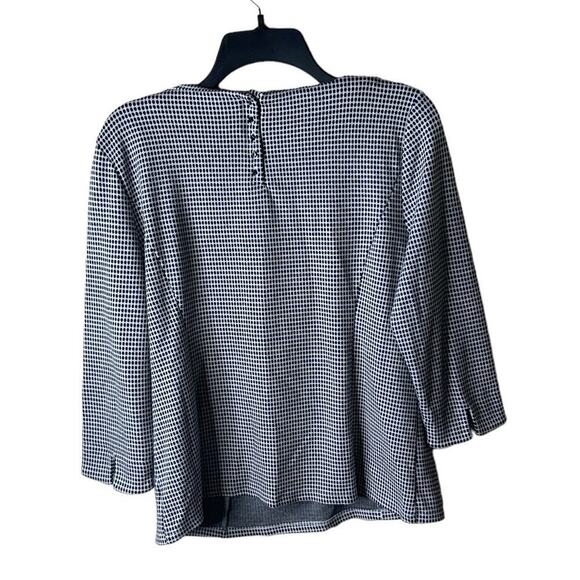 Talbots Top Blouse Womens Size Large Petite Long Sleeve Polka Dots Multicolor - Picture 2 of 8